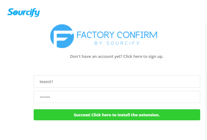 factory confirm success